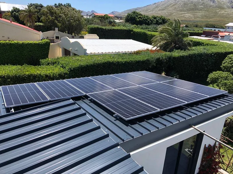A rooftop solar array